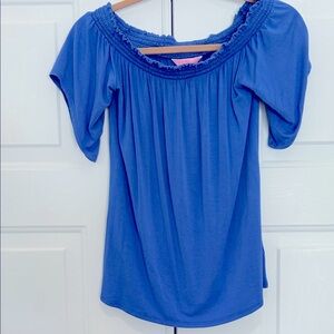 Lilly Pulitzer Periwinkle Blue Off-Shoulder Top